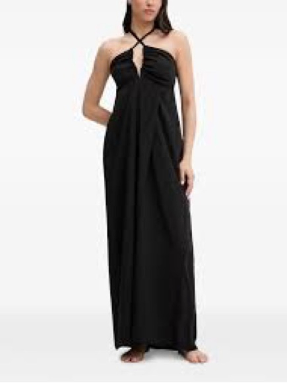 WAYF Ashley Halter Midi Dress with Side Slit
